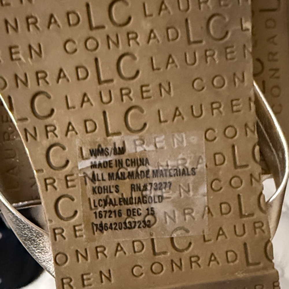LC Lauren Conrad Metallic Gold Sandals - Picture 3 of 3